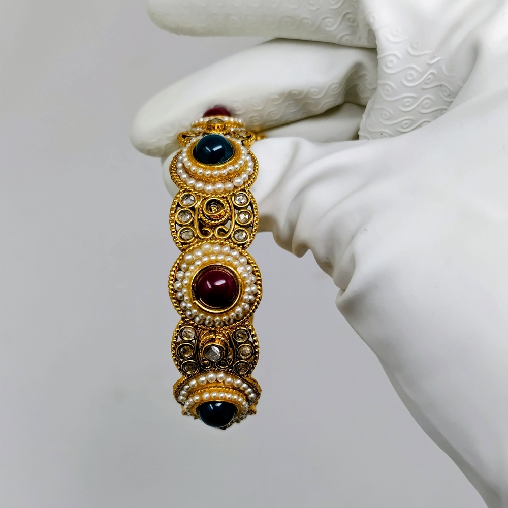 Indian Statement Elegant Gold and Multi Jeweled Beaded Bracelet